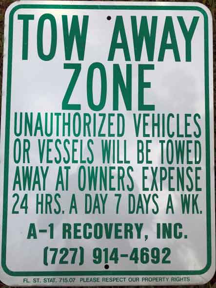 free towing sign
